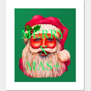 MERRY X MAS with santa claus Posters and Art